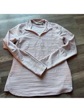 Lady Hagen XS Pink Textured 1/4 Zip Pullover Top Long Sleeve